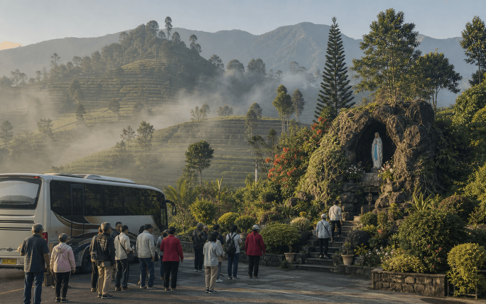 Foto Rowoseneng, Gua Maria Taroanggro, Kebun Teh Tambi